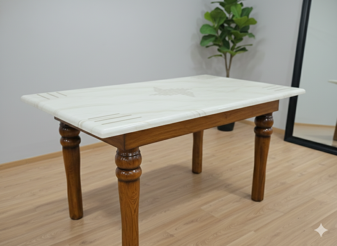 Dining Table with Marble Top Design-2