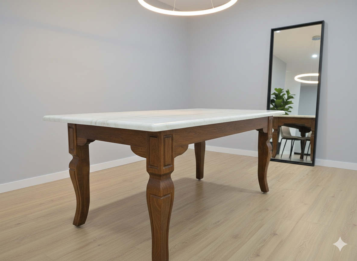 Dining Table with Marble Top Design-1