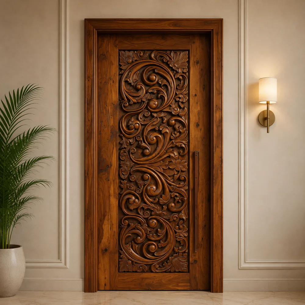 Wooden Carved Glorious Door CP Segun (Premium Teak Wood) — New Priyatama Furniture